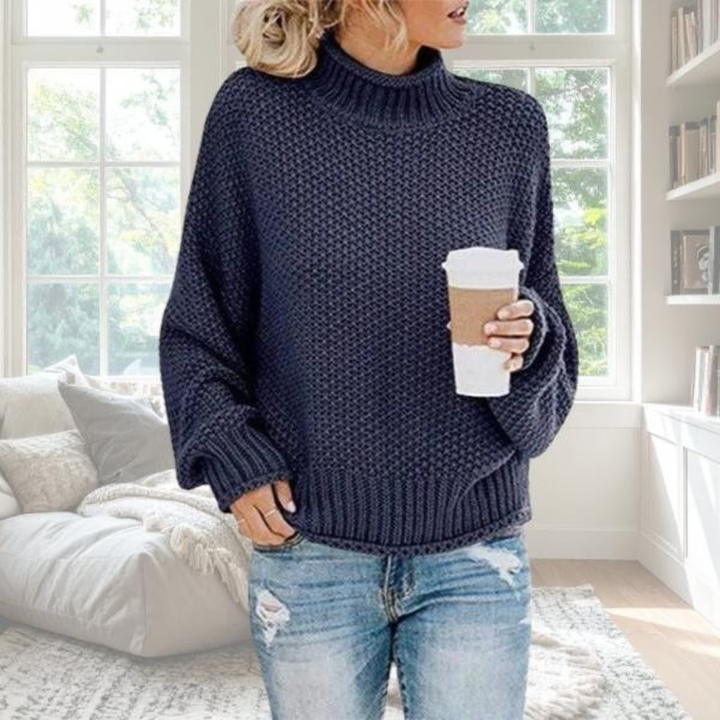 Women's Sweater | Textured High Neck