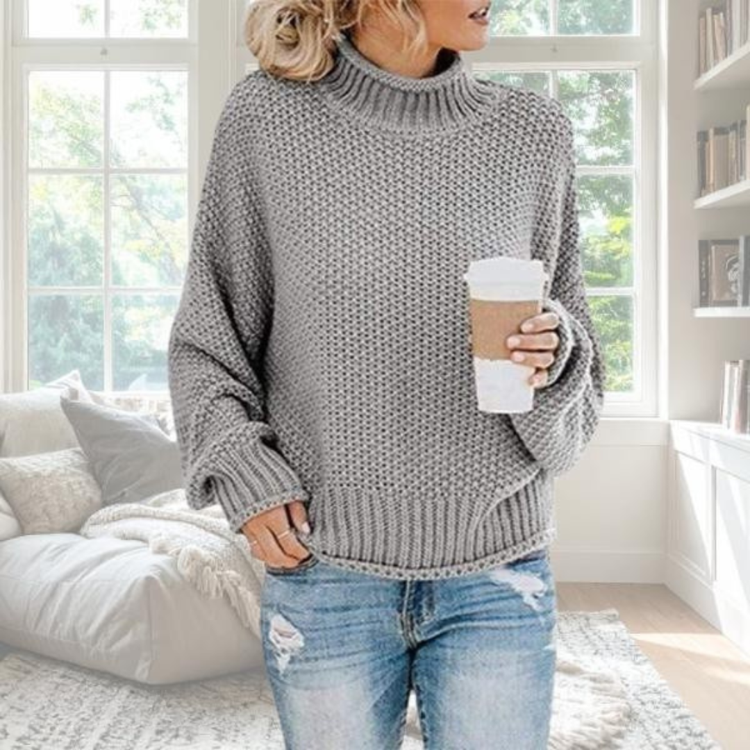Women's Sweater | Textured High Neck