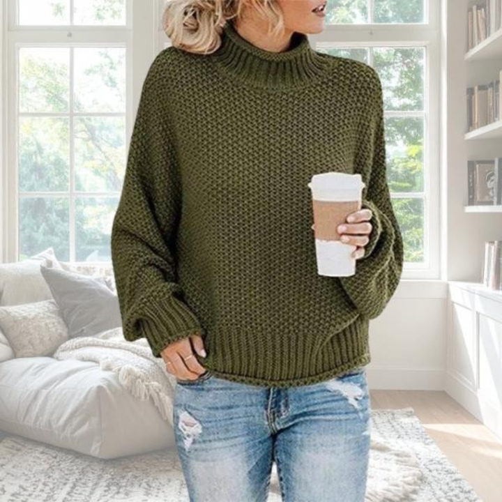Women's Sweater | Textured High Neck