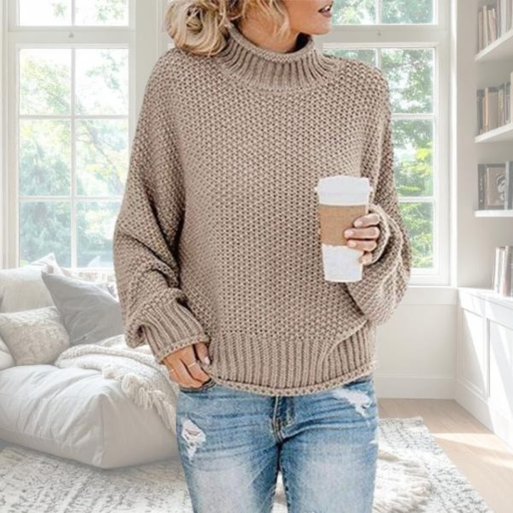 Women's Sweater | Textured High Neck
