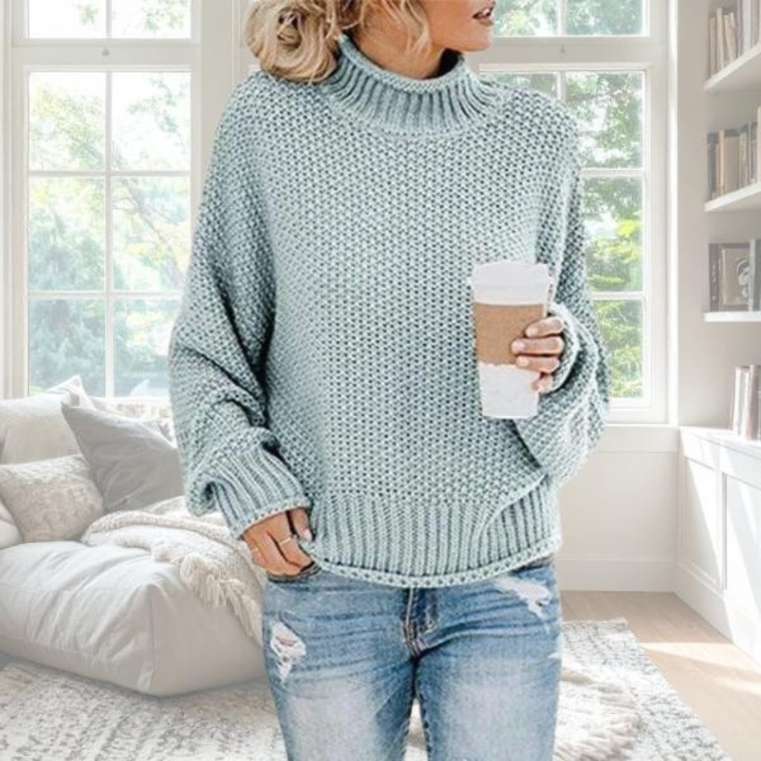 Women's Sweater | Textured High Neck