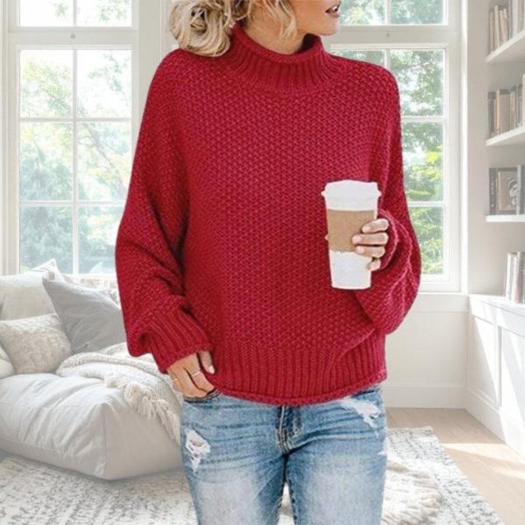 Women's Sweater | Textured High Neck