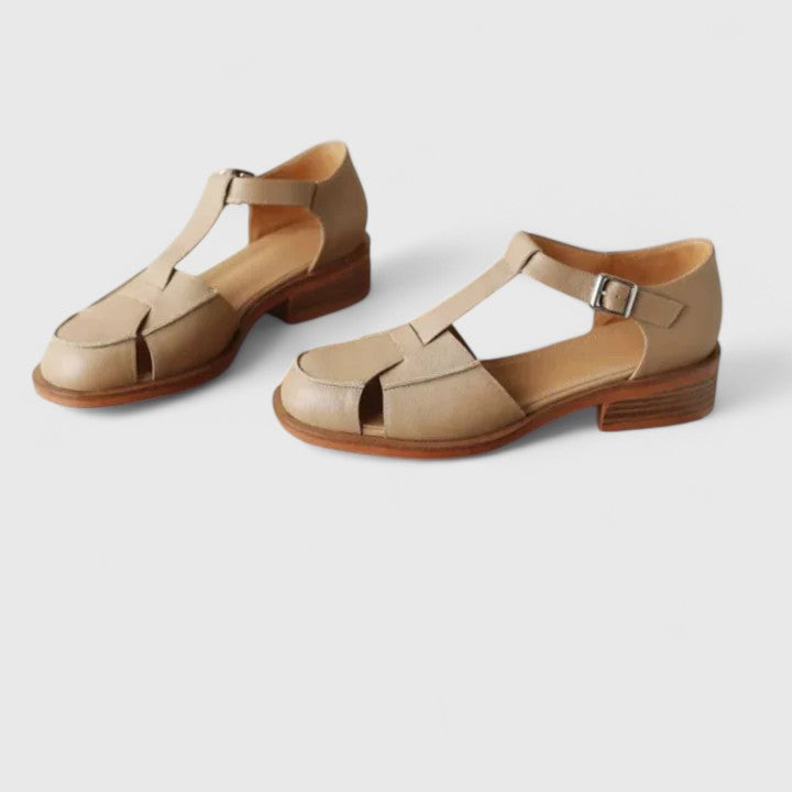 Women's Closed Toe Sandals with T-Strap Design