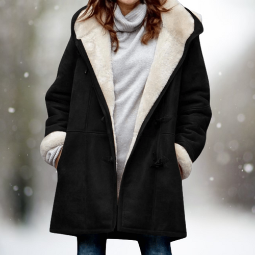 Women's Longline Coat Wide Collar Zipper