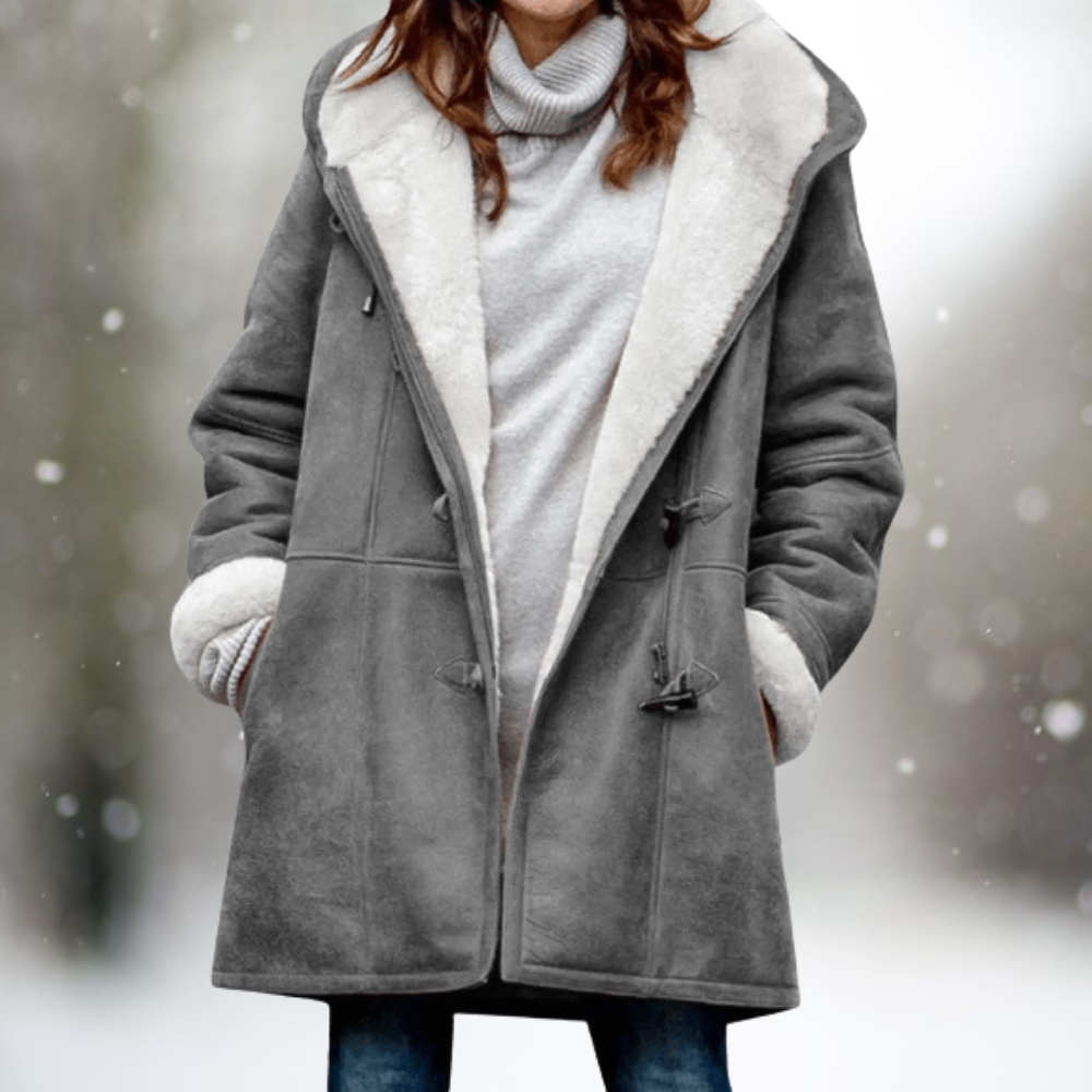 Women's Longline Coat Wide Collar Zipper