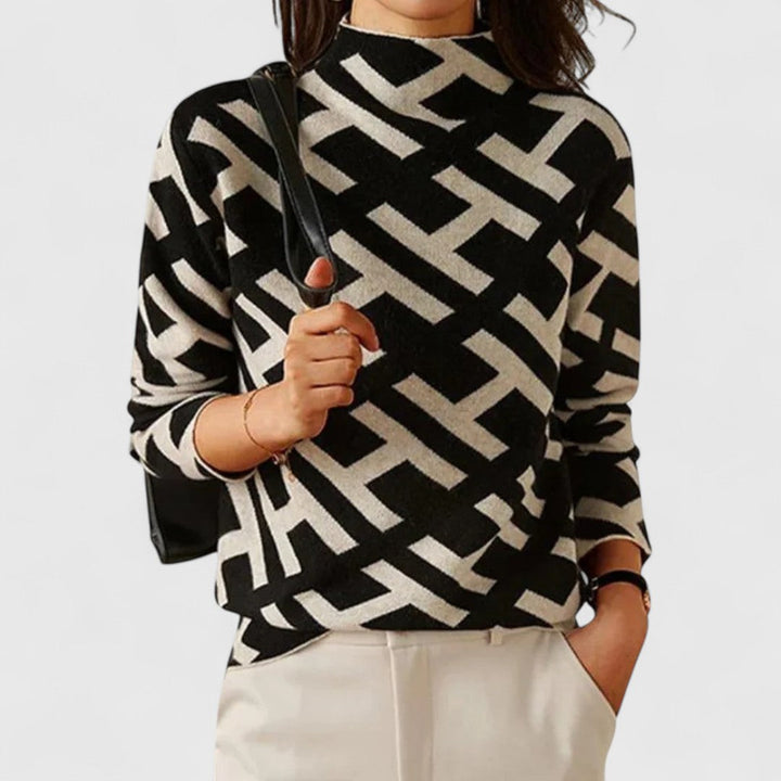Women's Sweater | Relaxed Fit Geometric Pattern