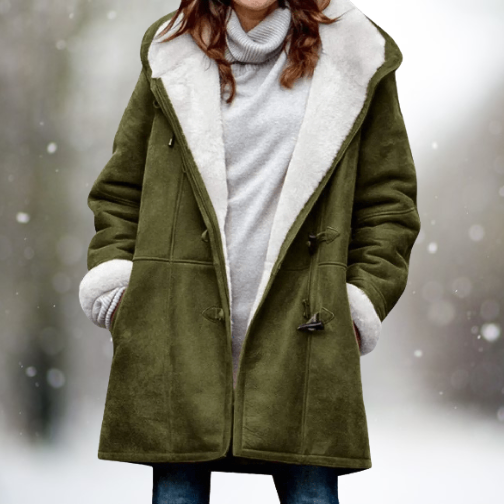Women's Longline Coat Wide Collar Zipper