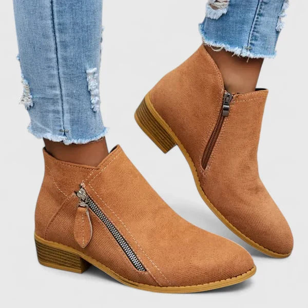 Boots For Women | Side Zip Block Heel
