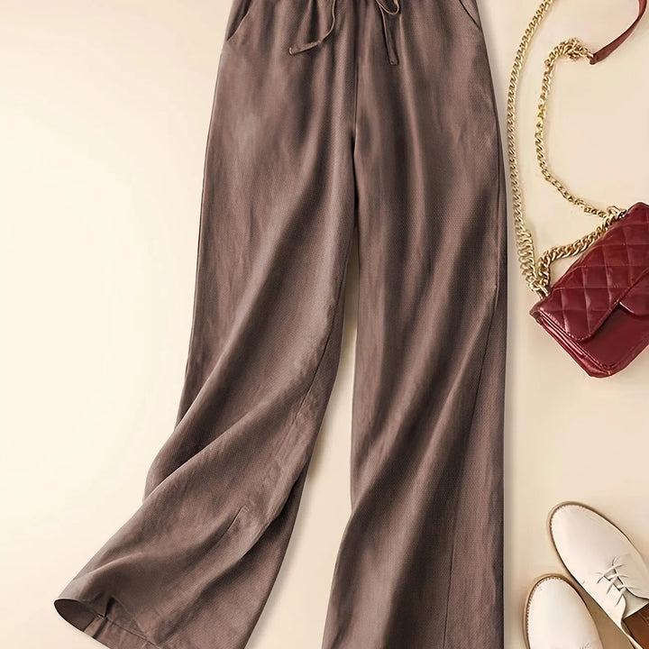 Women's Wide Leg Pants with Drawstring Waist Pull-On