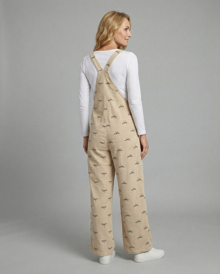 Women's Corduroy Overalls Print