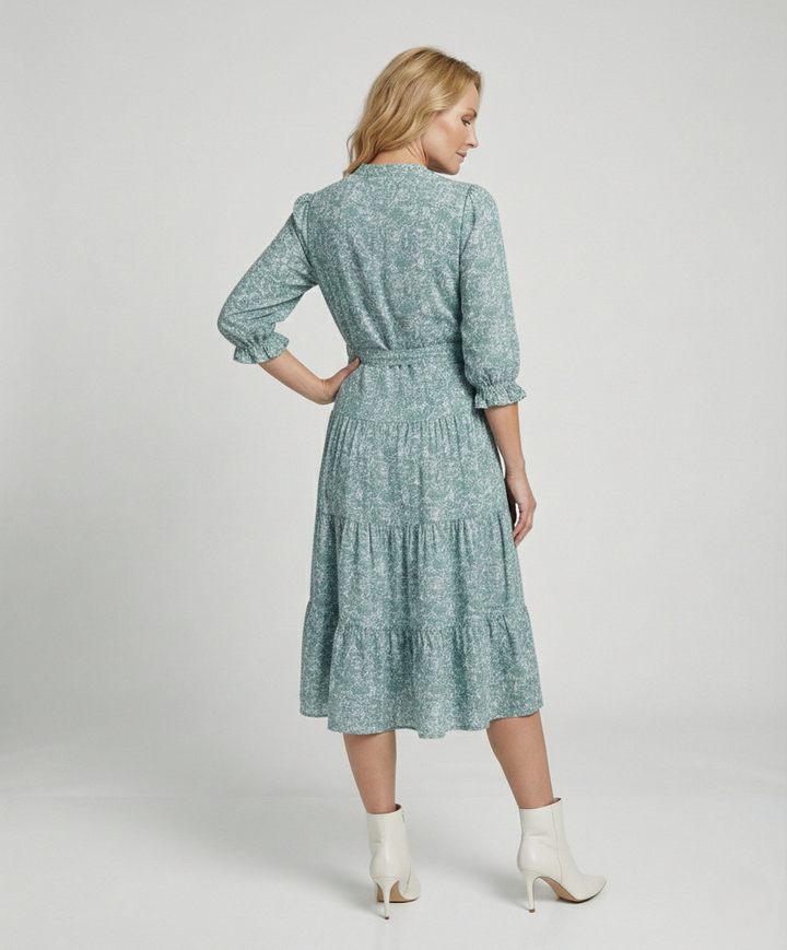 Women's midi dress summer with ruffle