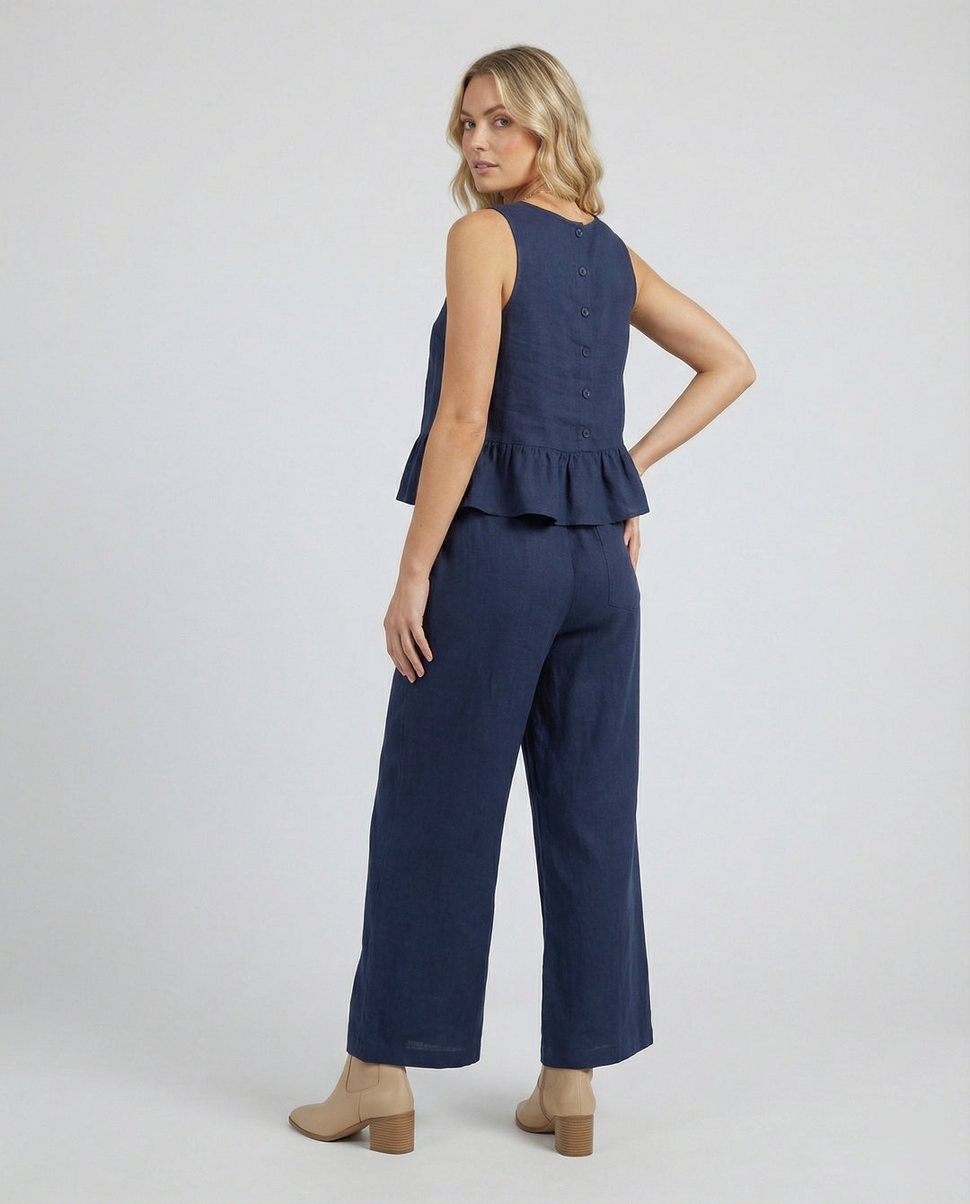 Ladies Two-Piece Set Ruffle Top & Palazzo Pants