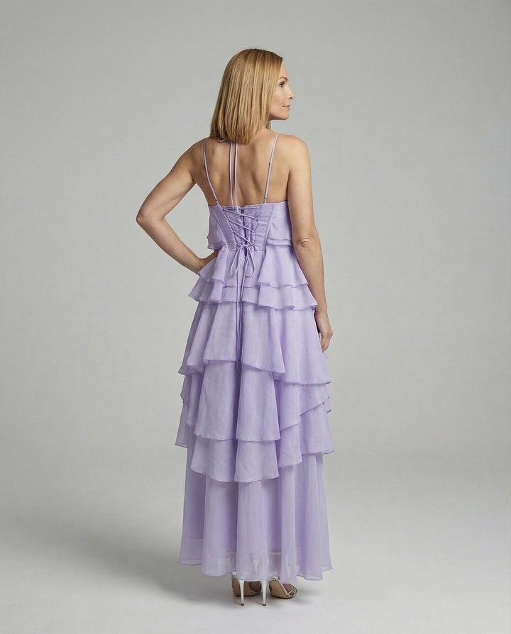 Women's summer dress short with ruffles