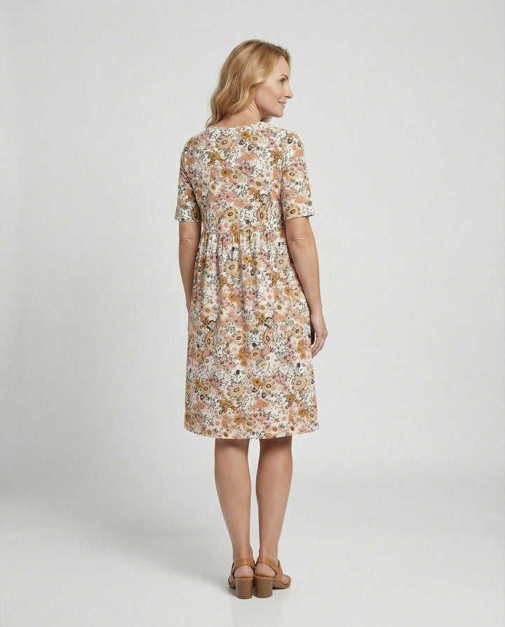 Women's Midi Dress Flared with Pockets