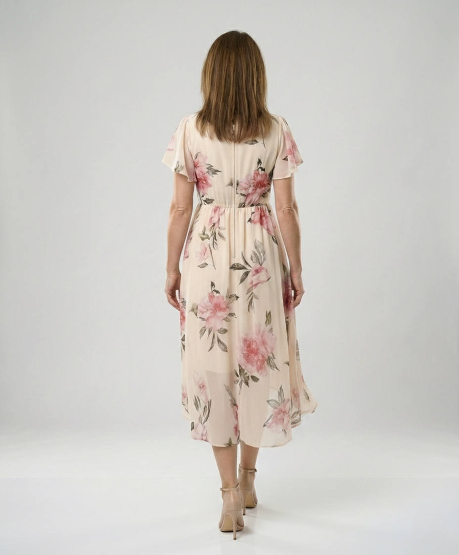 Casual dress women chiffon high low