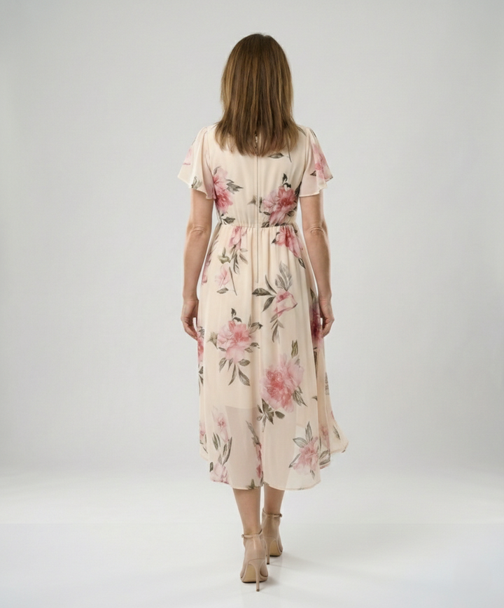 Casual dress women chiffon high low