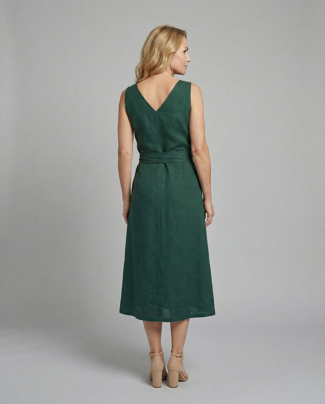 Women's Midi Dress Summer with V-Neck