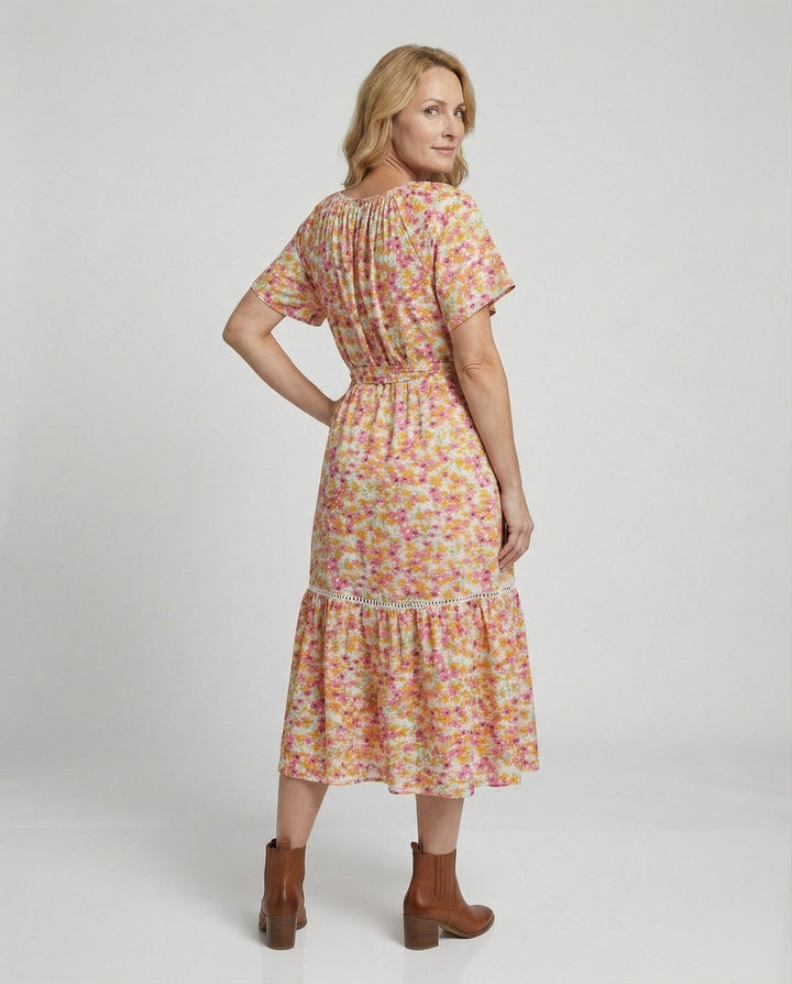 Women’s midi dress with floral design