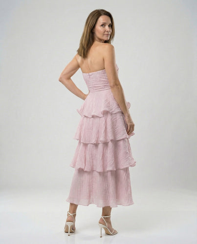 Women’s Bandeau Maxi Dress with Ruffles