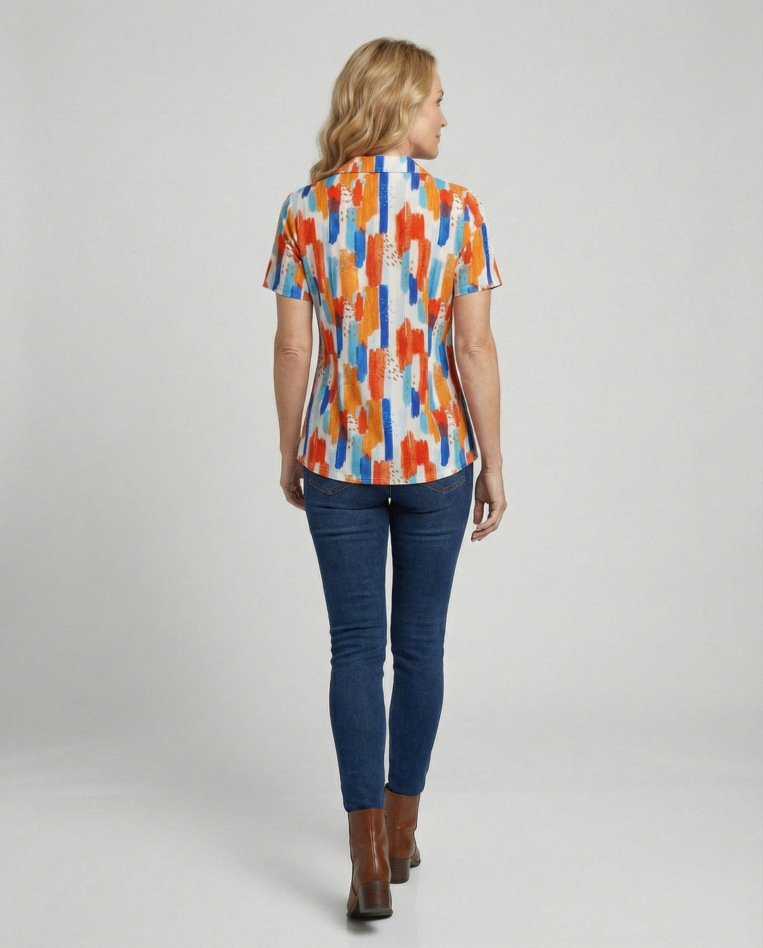 Blouse Women Short Sleeve Print