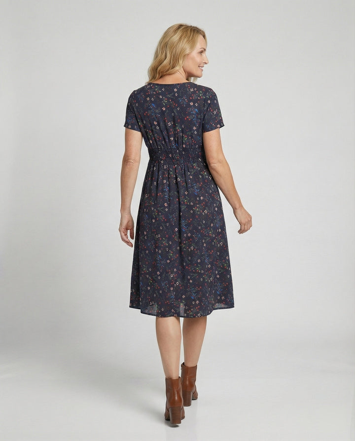 Women’s midi dress smocked waist