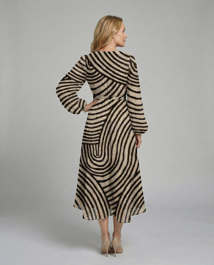 Women's Midi Dress Chiffon Wrap Look