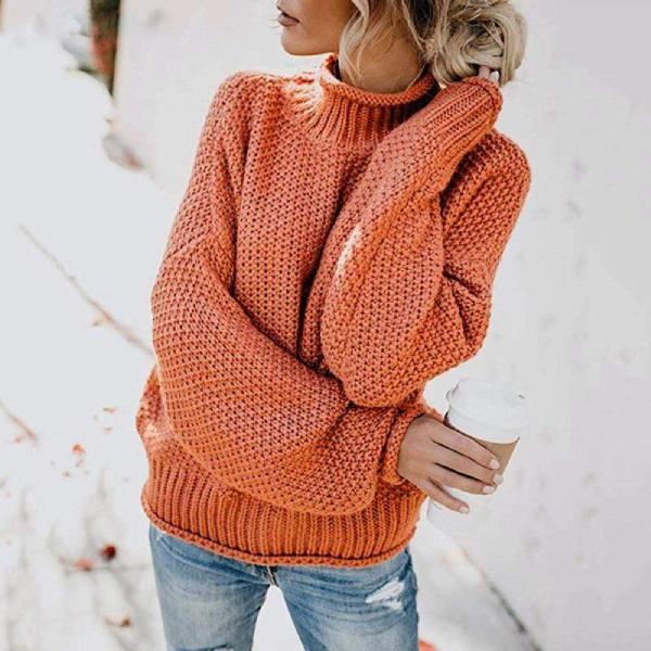 Women's Sweater | Textured High Neck