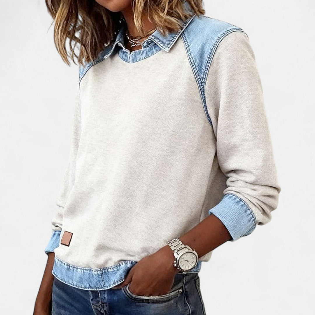 Women's Sweater | Shirt-Style Collar Detail