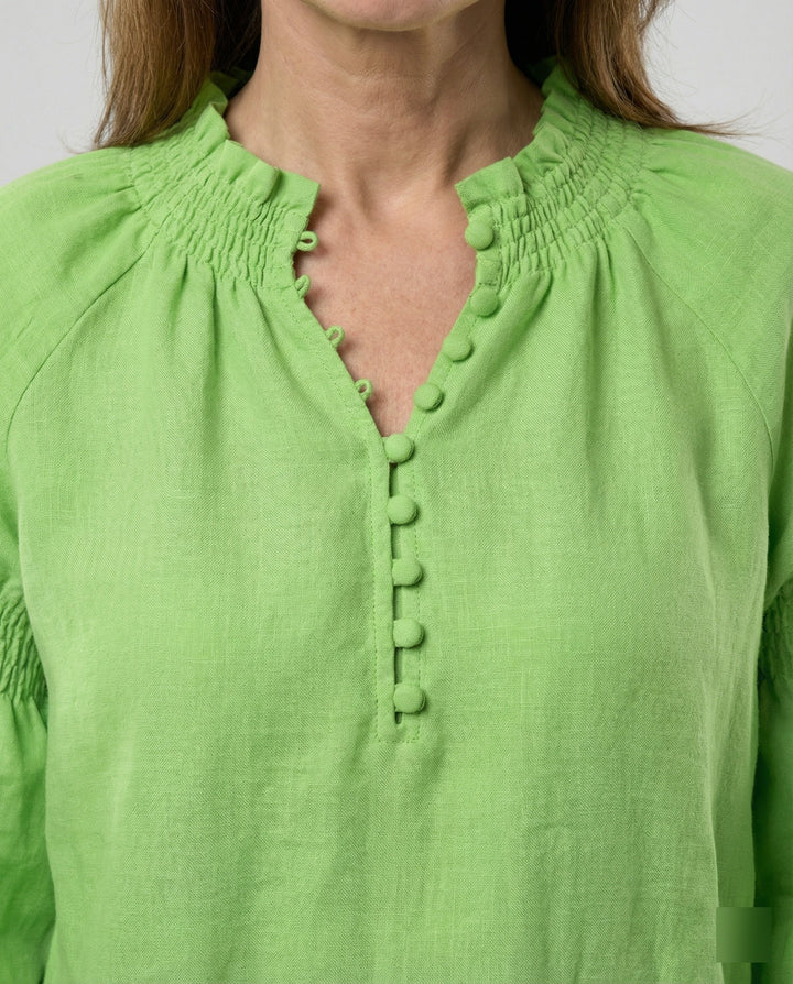 Ladies Tunic Linen with Balloon Sleeves