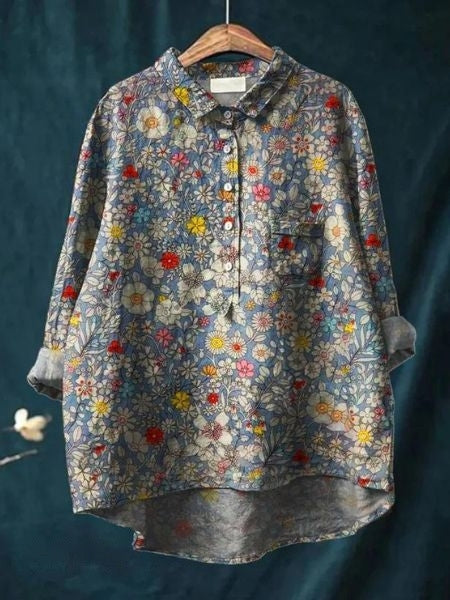 Women’s Blouse | Floral Pattern Button-Up