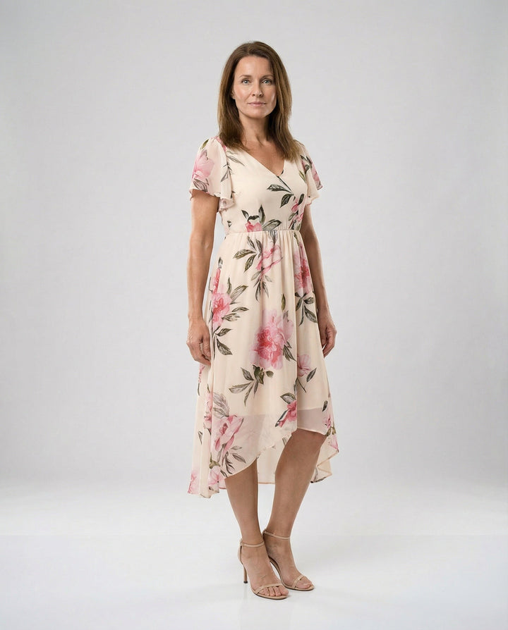 Casual dress women chiffon high low