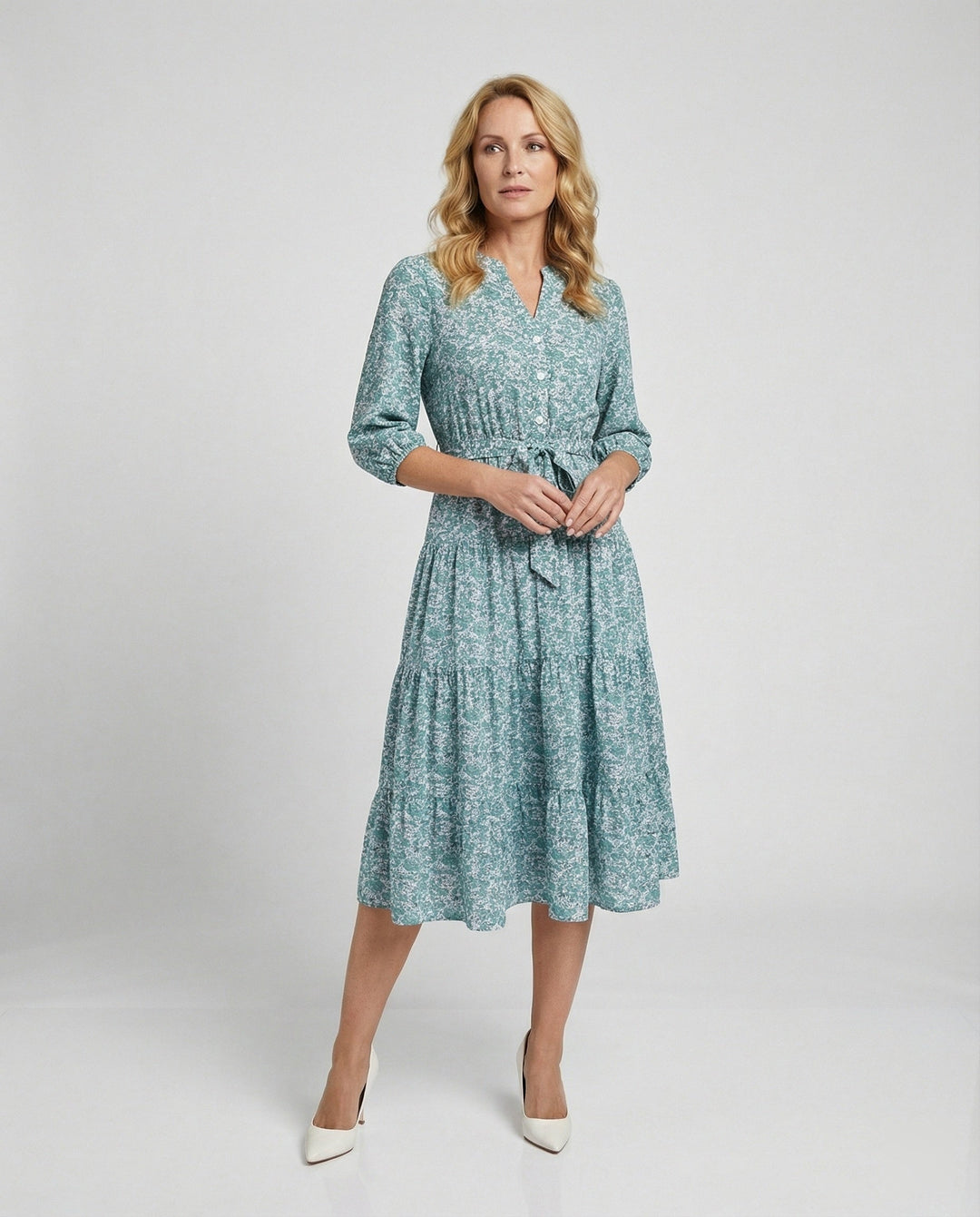 Women's midi dress summer with ruffle