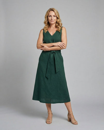 Women's Midi Dress Summer with V-Neck