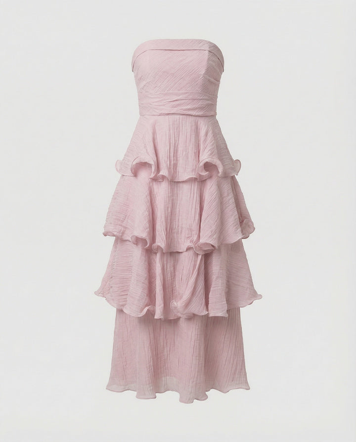 Women’s Bandeau Maxi Dress with Ruffles