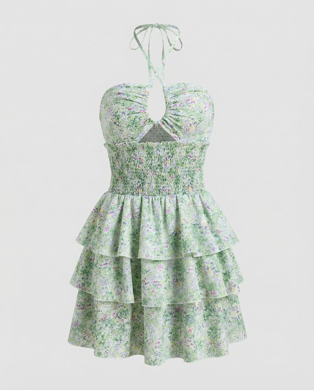 Ladies summer dress strapless with ruffle skirt