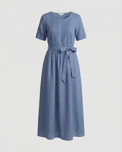 Women Linen Maxi Dress Belt