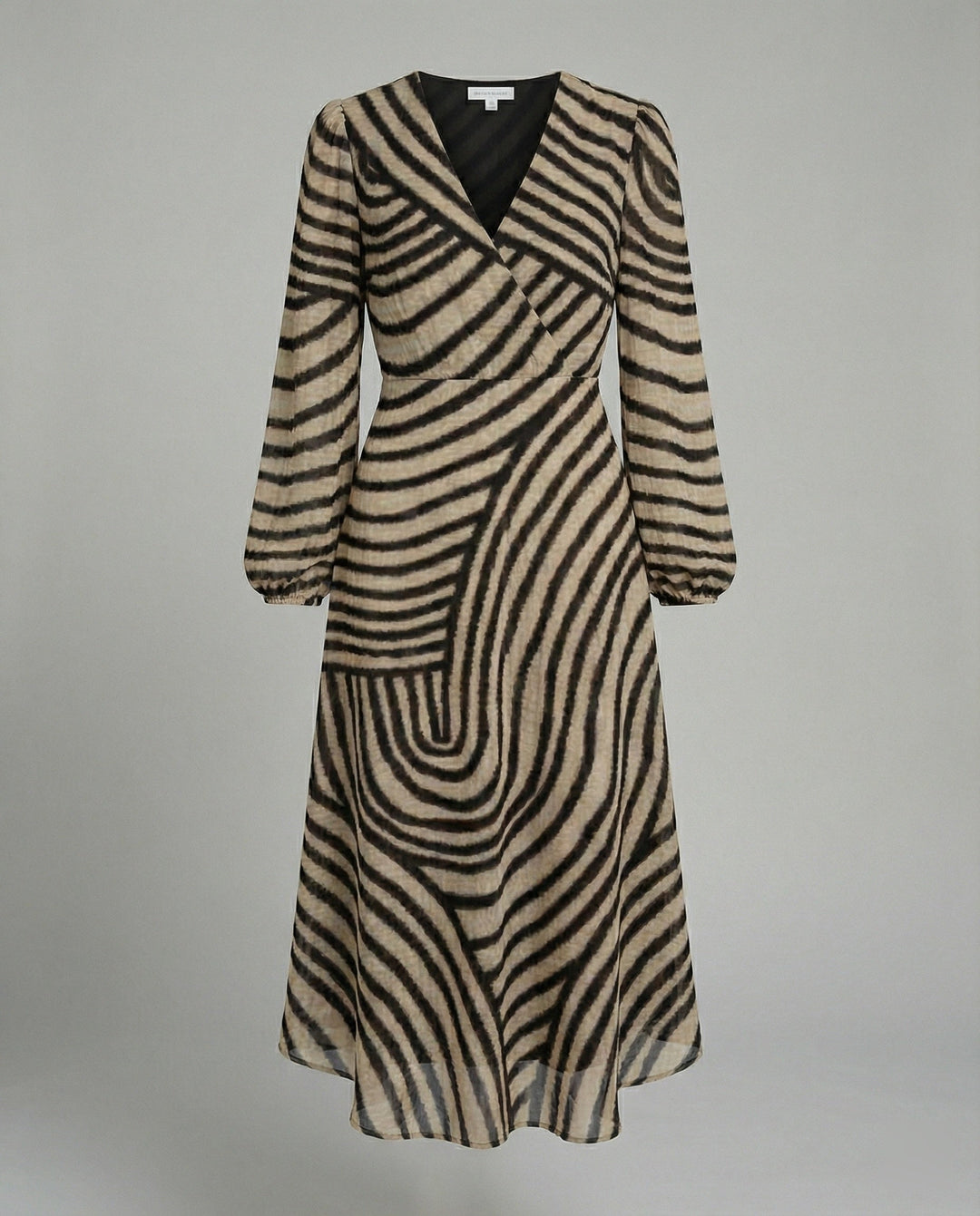 Women's Midi Dress Chiffon Wrap Look