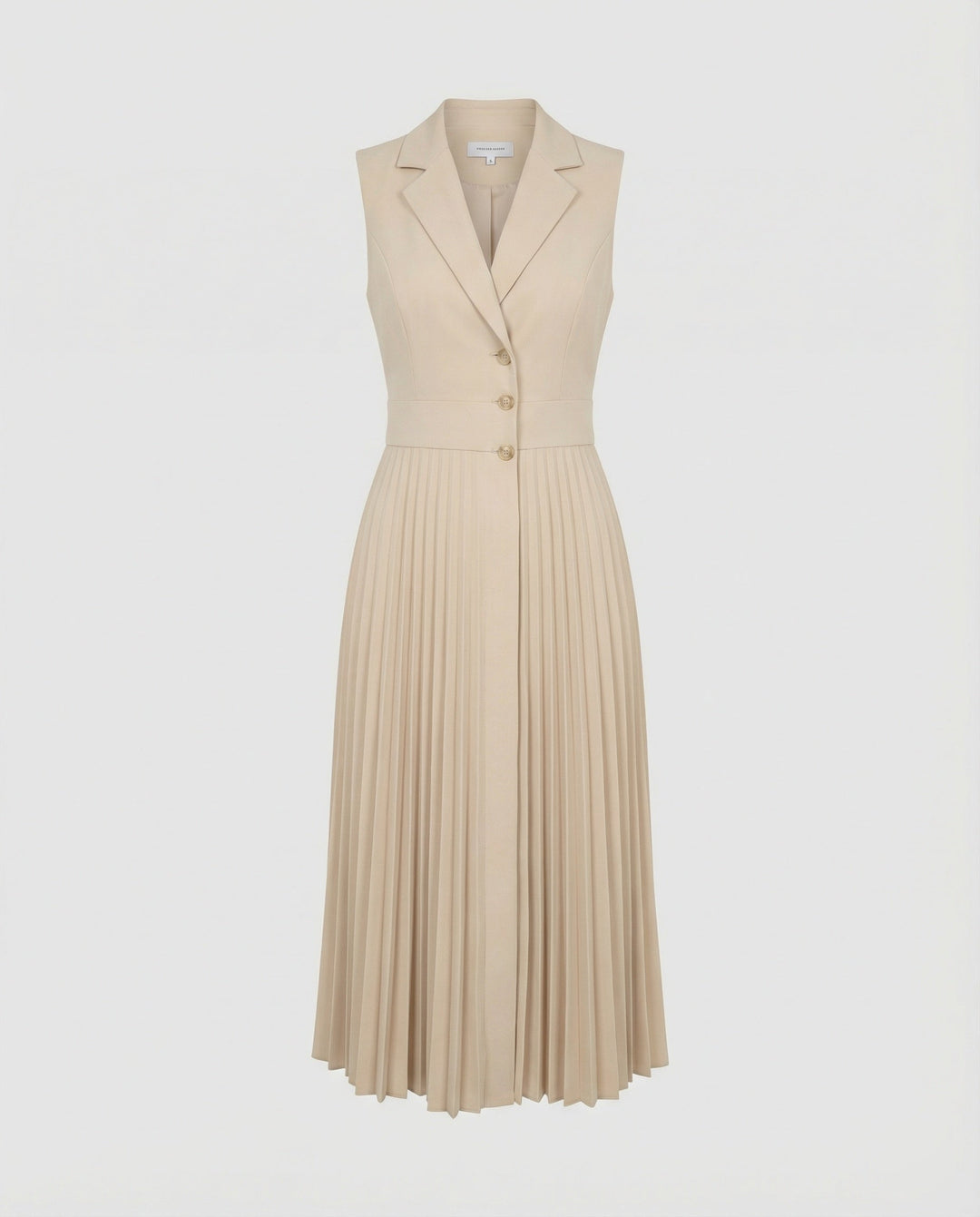 Women's midi dress sleeveless with pleated skirt