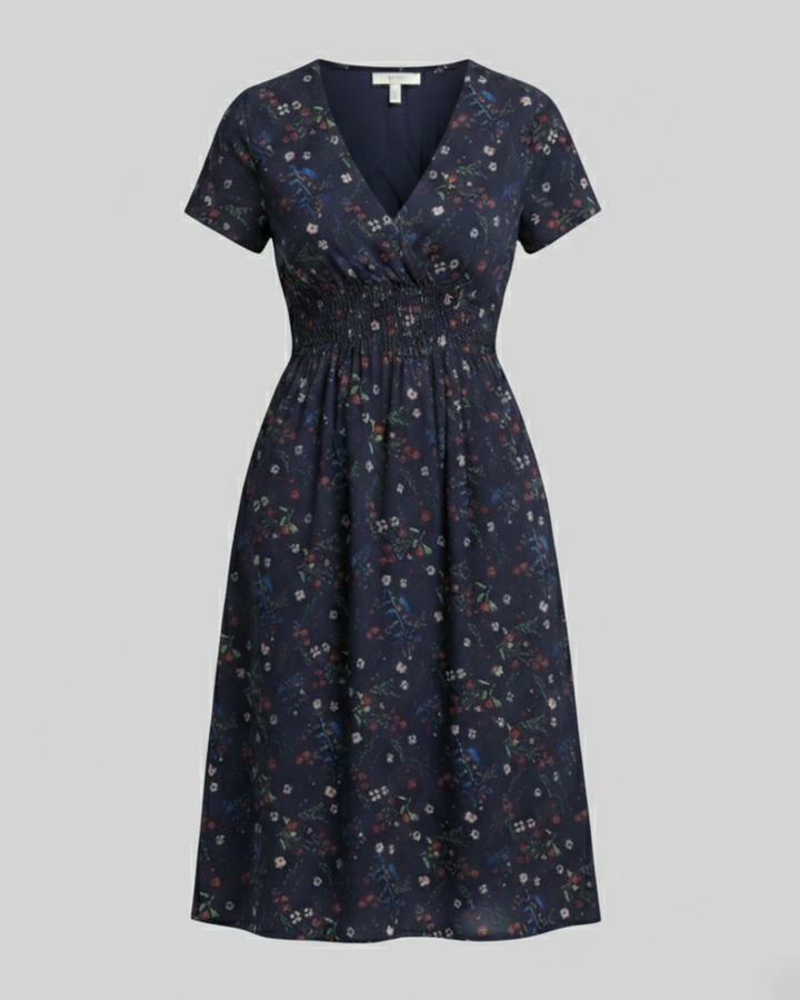 Women’s midi dress smocked waist