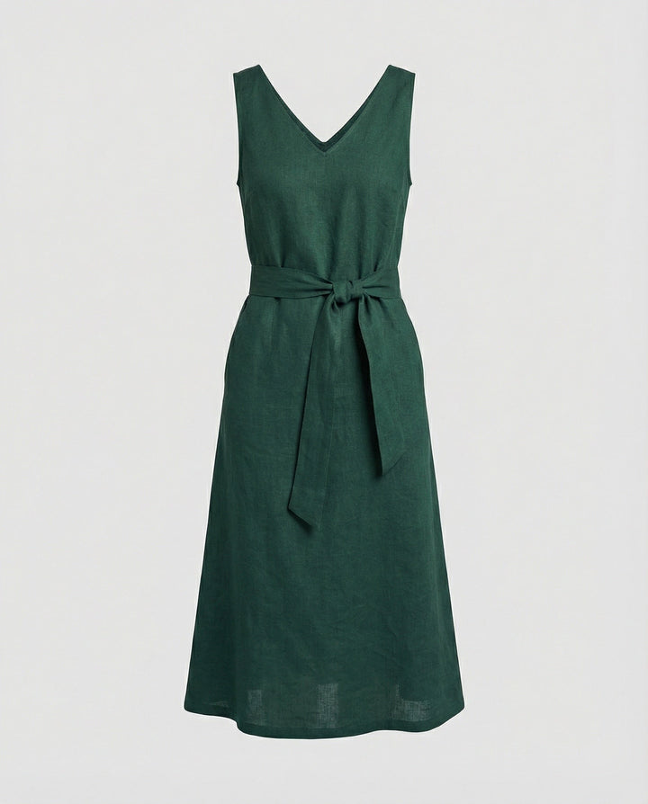 Women's Midi Dress Summer with V-Neck