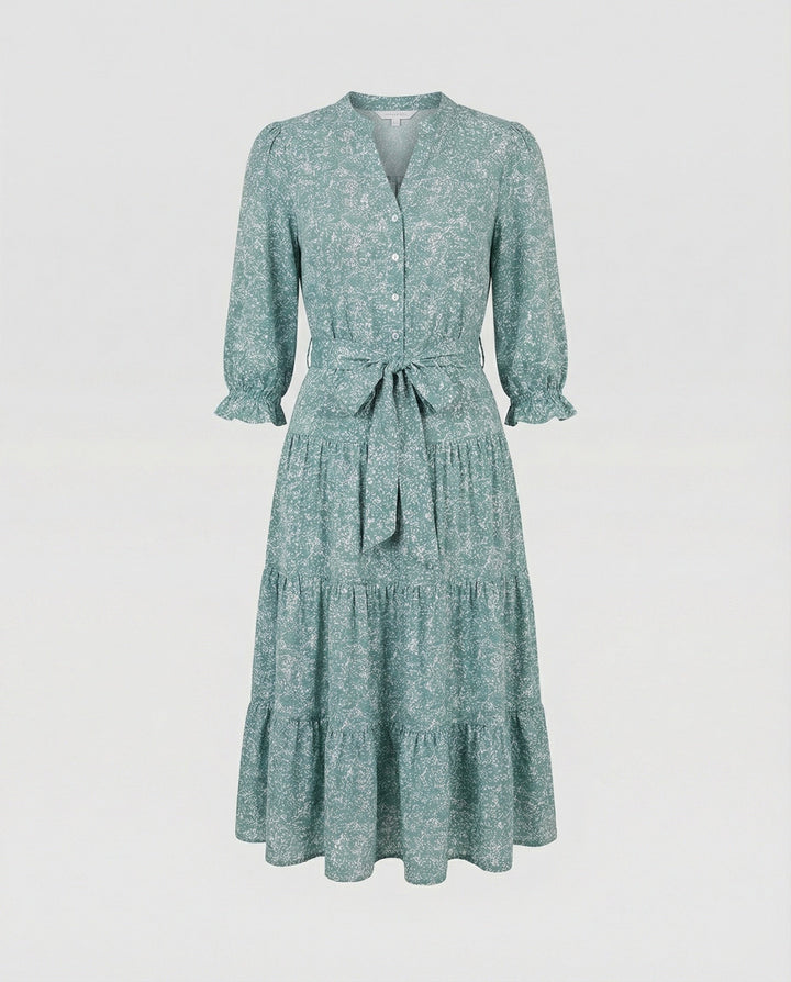 Women's midi dress summer with ruffle