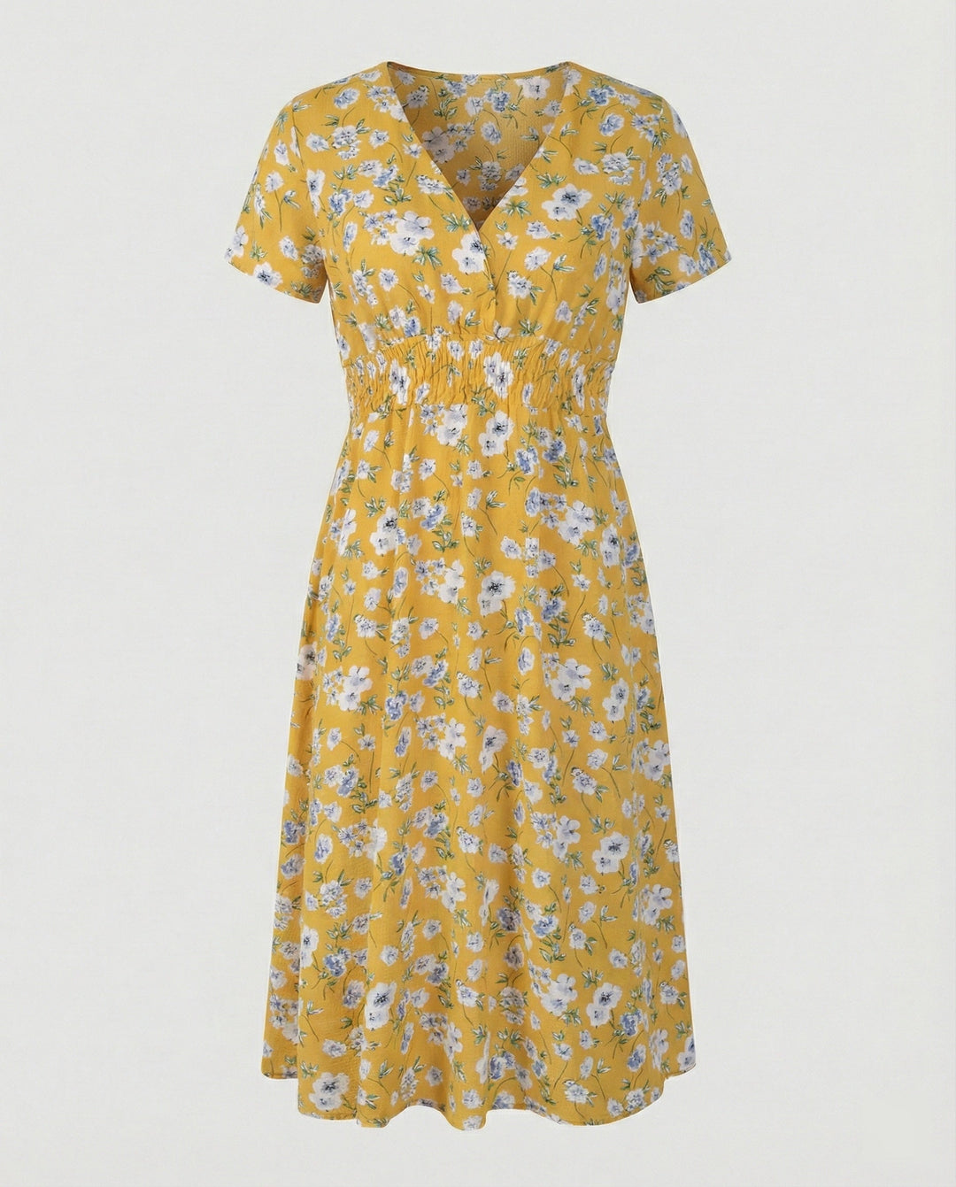 Women’s midi dress smocked waist