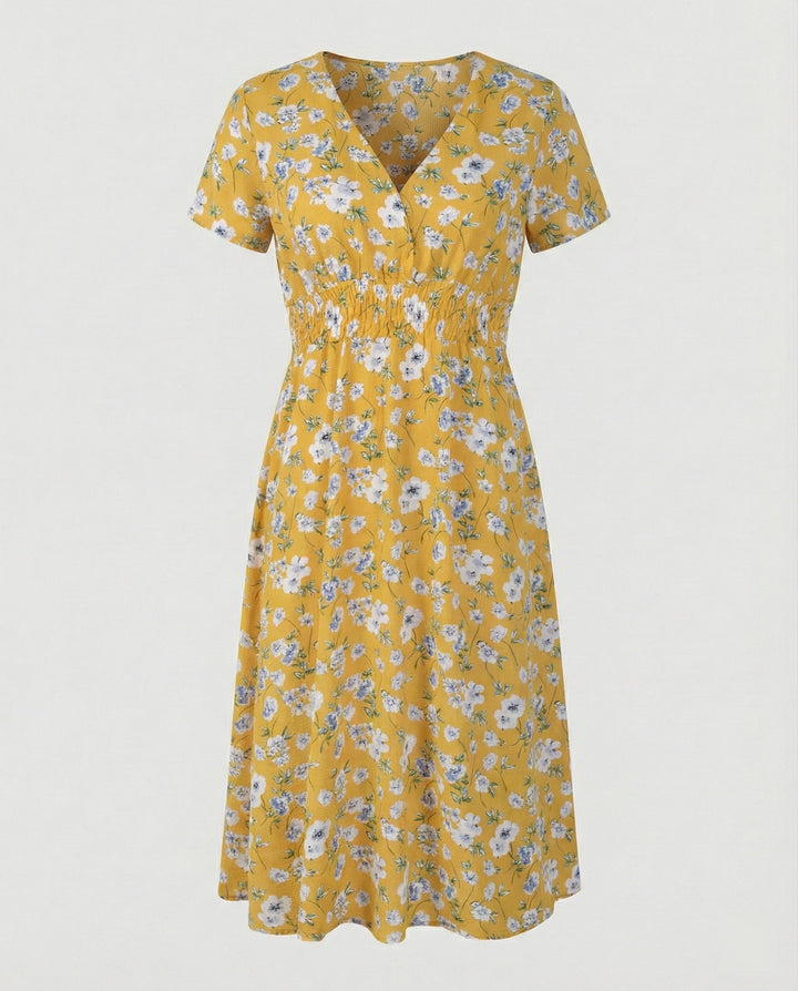 Women’s midi dress smocked waist
