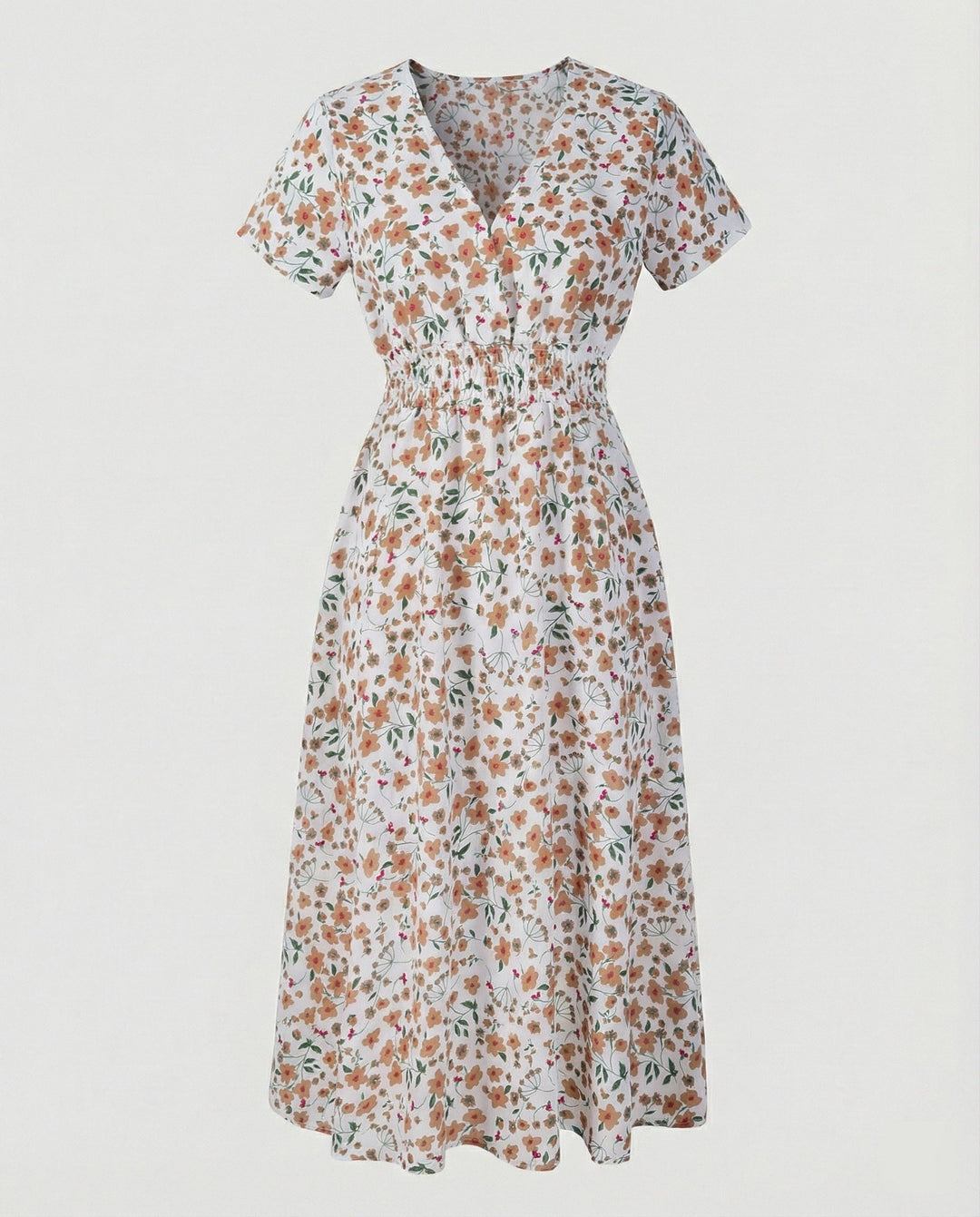 Women’s midi dress smocked waist