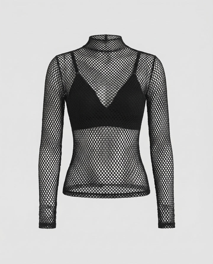 Women's Fishing Net Long Sleeve Thumb Openings