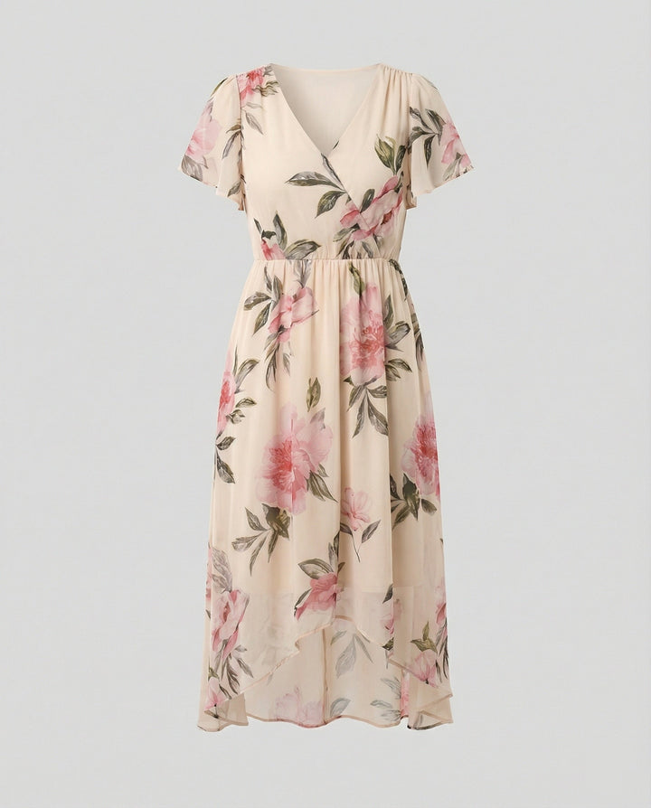 Casual dress women chiffon high low