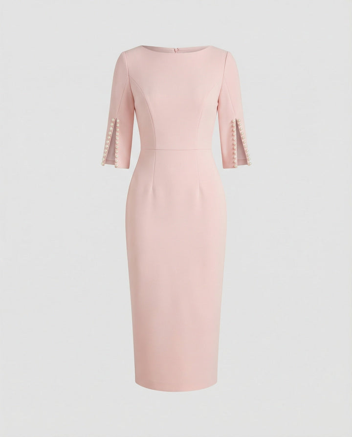 Ladies' Elegant Sheath Dress Pearls