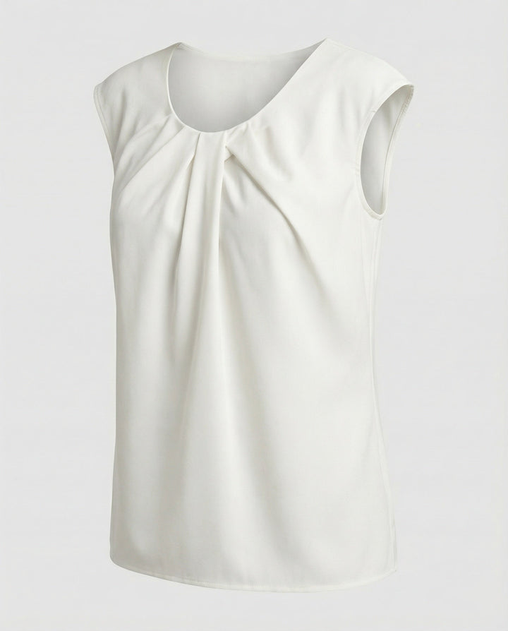 Ladies Blouse Top Elegant Crew Neck