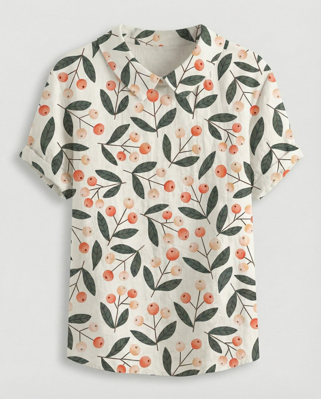 Ladies Blouse Linen Peter Pan Collar
