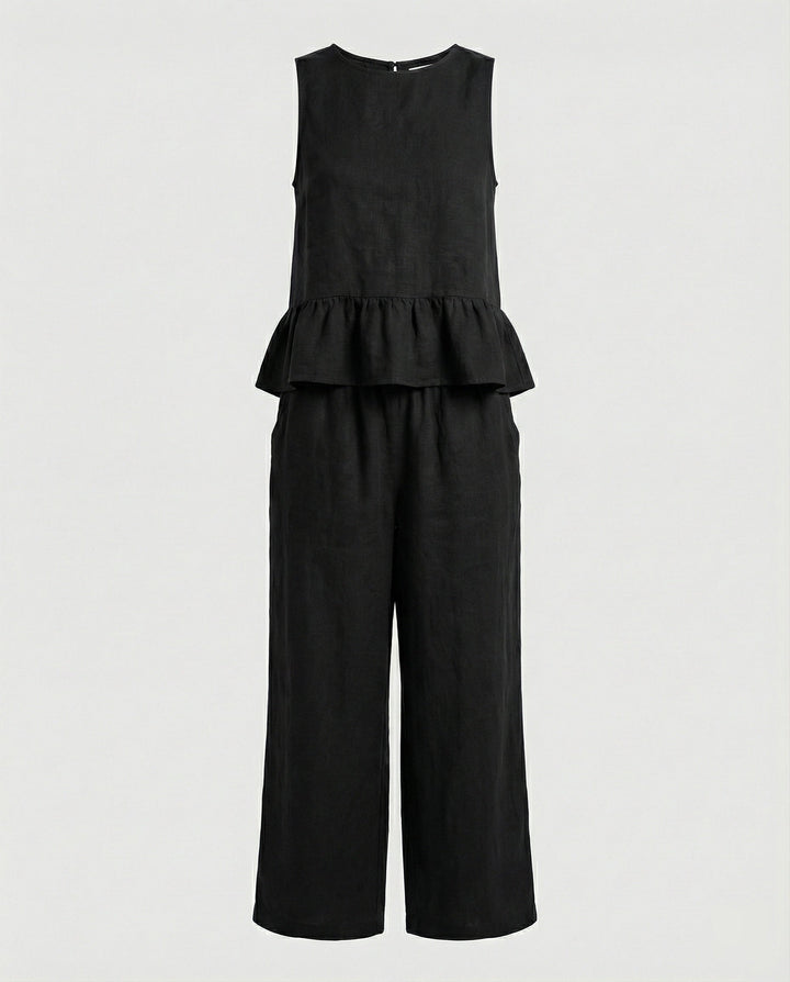 Ladies Two-Piece Set Ruffle Top & Palazzo Pants